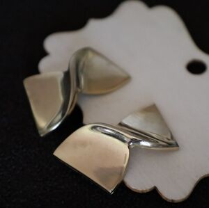 Gold Geometric Clip On Earrings